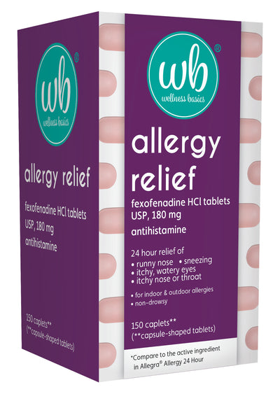 Allergy Relief | Fexofenadine HCl 180 mg Tablet | 150 Count | 24-Hour Relief | Non-Drowsy Antihistamine | Relieves Indoor & Outdoor