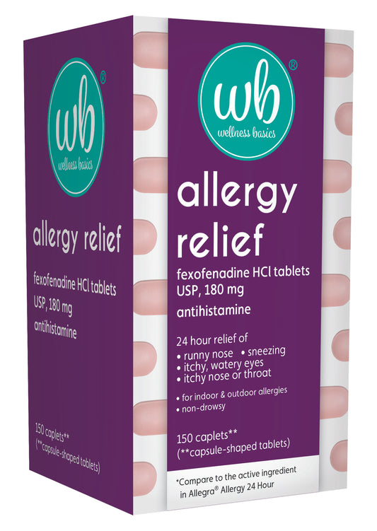 Allergy Relief | Fexofenadine HCl 180 mg Tablet | 150 Count | 24-Hour Relief | Non-Drowsy Antihistamine | Relieves Indoor & Outdoor