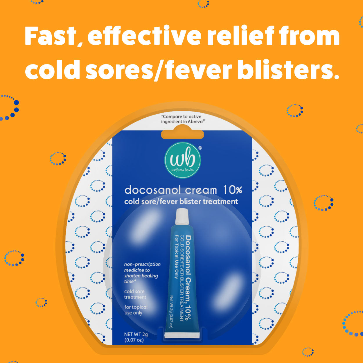 Docosanol Cream 10% | Cold Sore Treatment | Shortens Healing Time | 0.07oz - 1 Tube