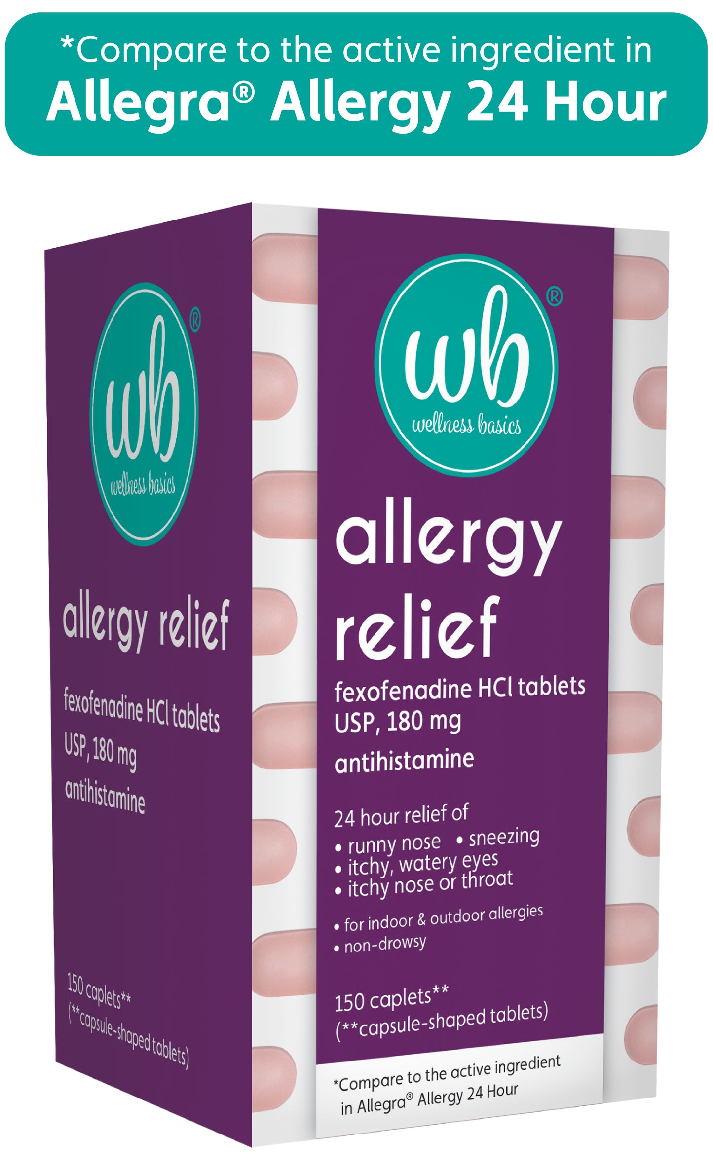 Allergy Relief | Fexofenadine HCl 180 mg Tablet | 150 Count | 24-Hour Relief | Non-Drowsy Antihistamine | Relieves Indoor & Outdoor