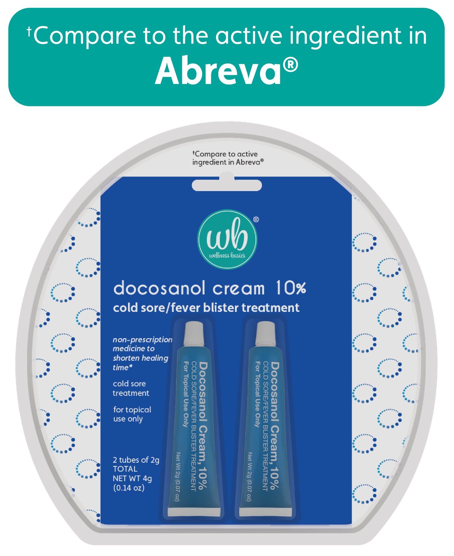 Docosanol Cream 10% | Cold Sore Treatment | Shortens Healing Time | 0.07 oz - 2 Tubes