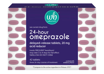 Omeprazole 20mg Delayed Release | Acid Reducer | 42 Count | Tablet | Treats Frequent Heartburn | Wildberry Flavor