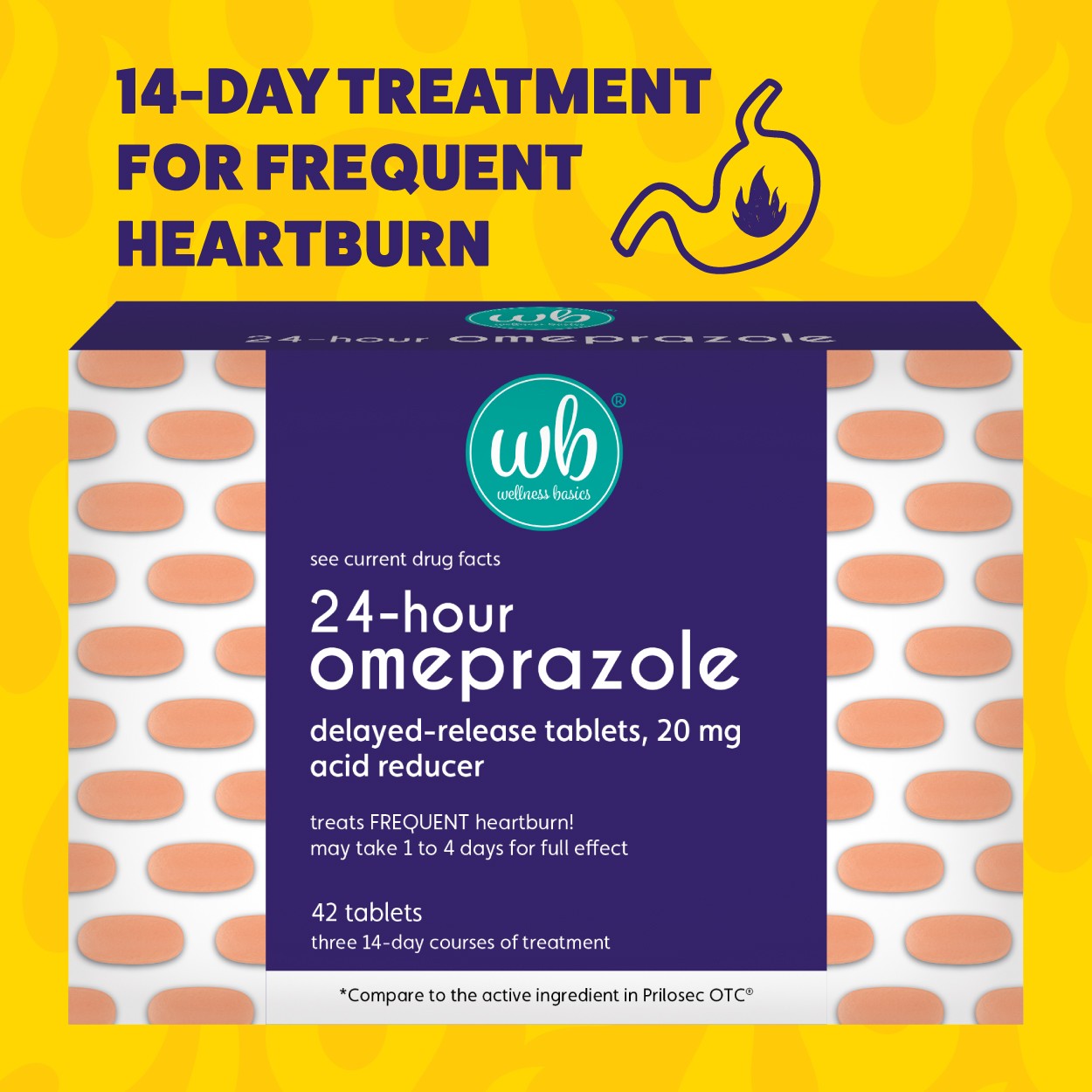 Omeprazole 20mg Delayed Release | Acid Reducer | 42 Count | Tablet | Treats Frequent Heartburn